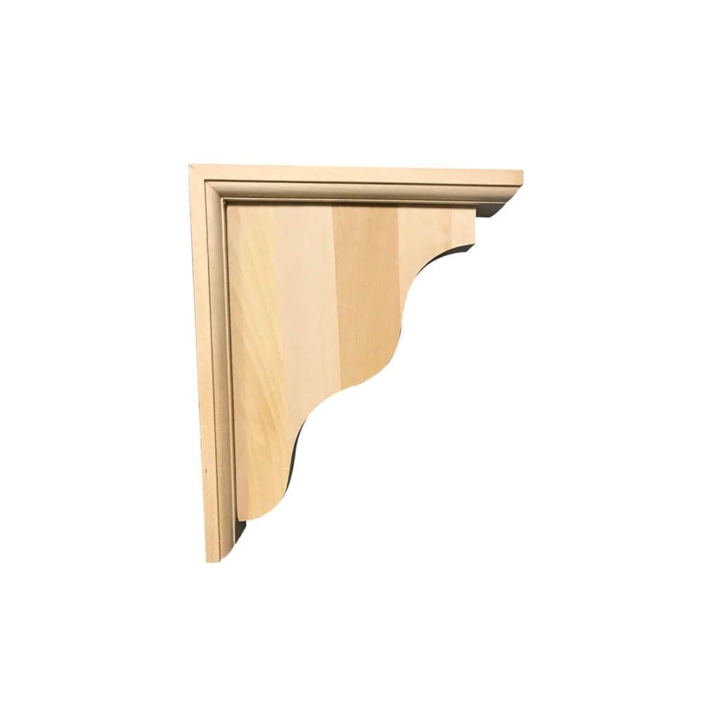 11-inch x 9-inch x 2.1/4-inch Unfinished Paintable Stainable Hardwood Corbel in Tan