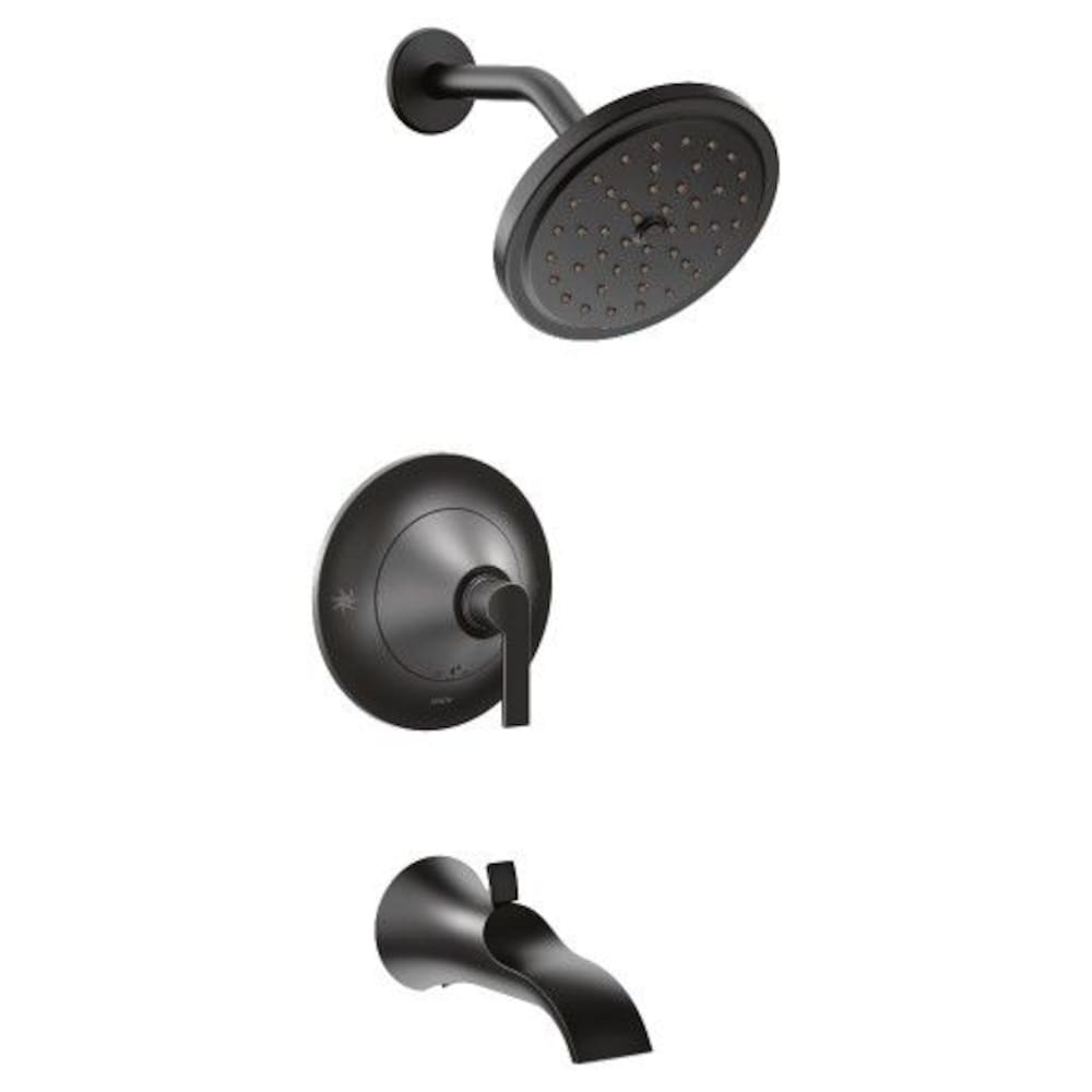 Doux Posi-Temp 1-Handle Bathtub Shower Faucet Trim in Matte Black (Valve Not Included)