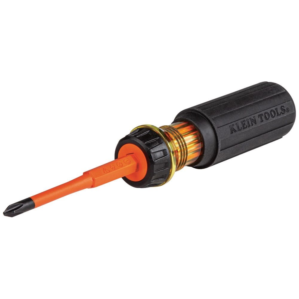 Flip-Blade Insulated Screwdriver, 2-in1, Ph Bit  no. 2, Sl Bit 1/4-Inch
