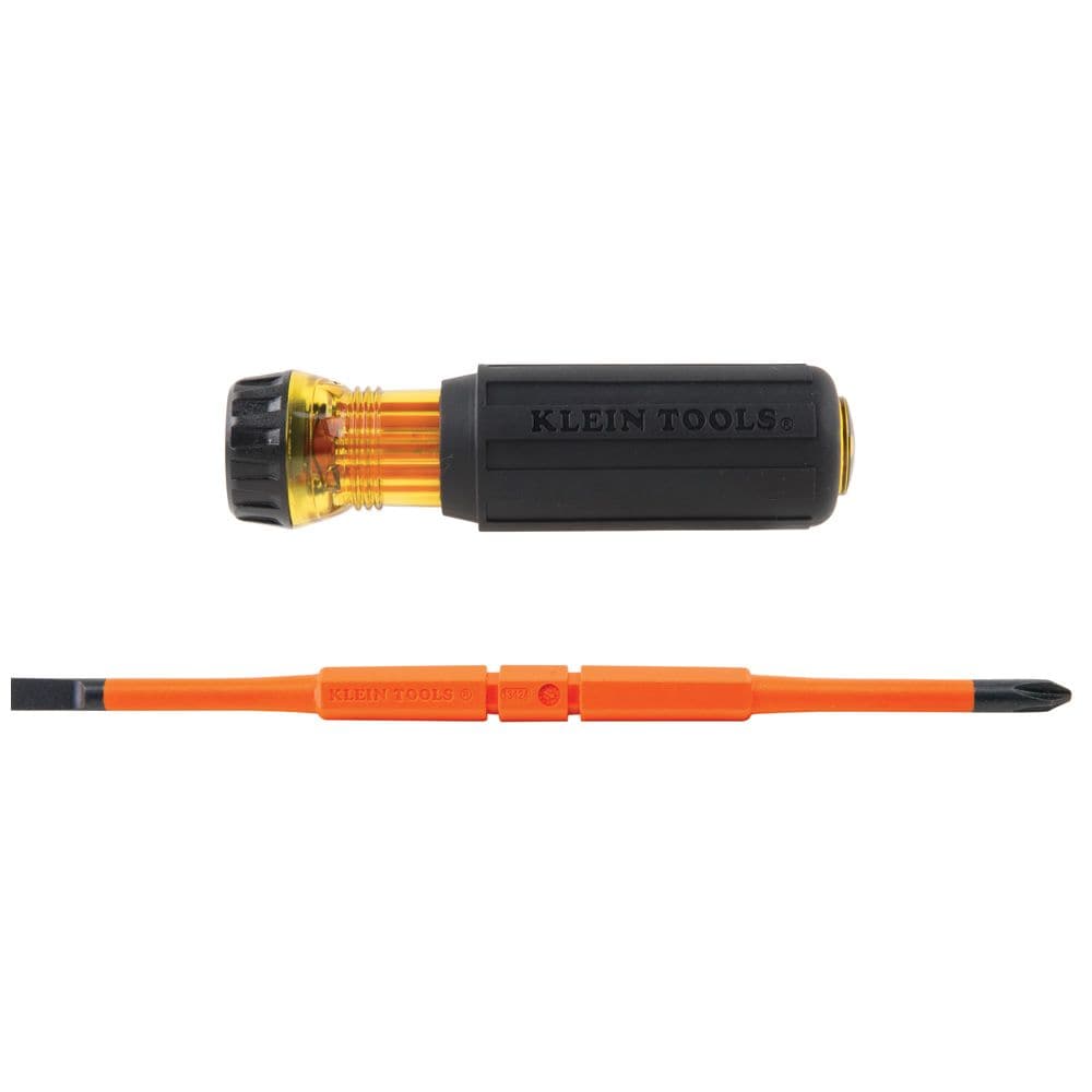 Flip-Blade Insulated Screwdriver, 2-in1, Ph Bit  no. 2, Sl Bit 1/4-Inch