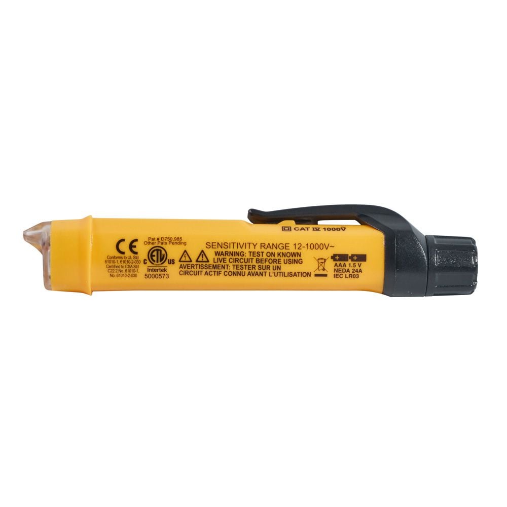 Testeur de tension sans contact à double plage avec lampe de poche, 12 - 1 000 V CA