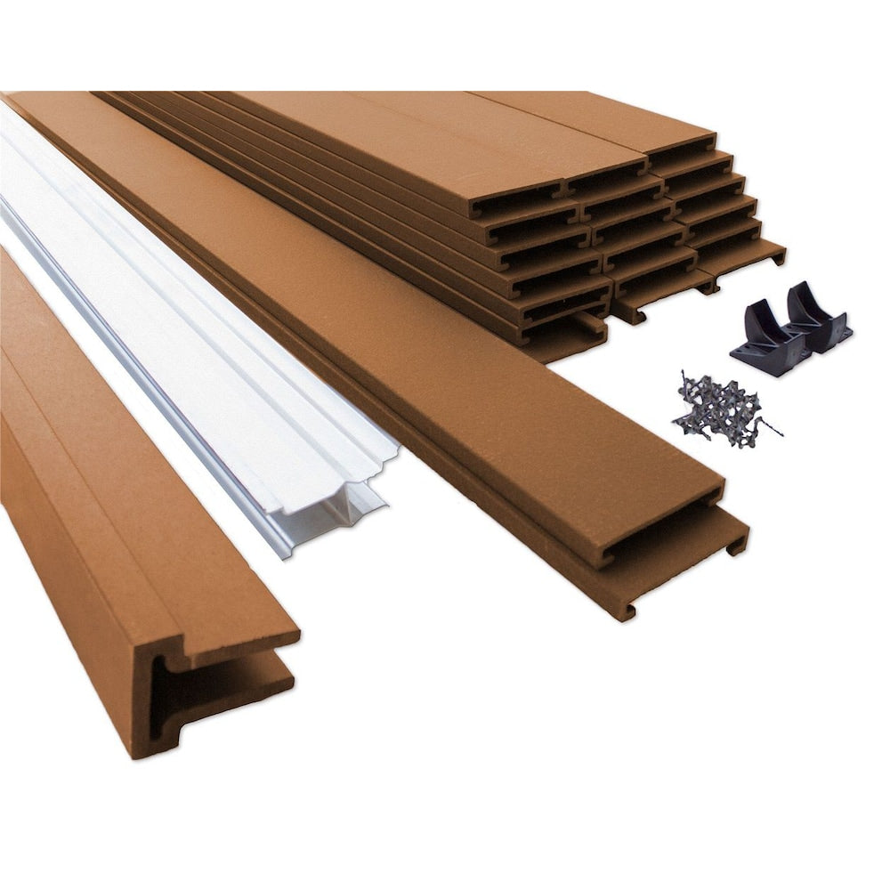 Seclusions 6' x 8' Composite Privacy Fence Panel kit (5-Pack) Saddle Brown