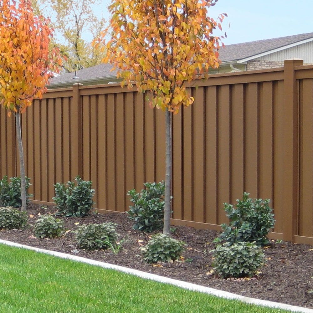 Seclusions 6' x 8' Composite Privacy Fence Panel kit (5-Pack) Saddle Brown
