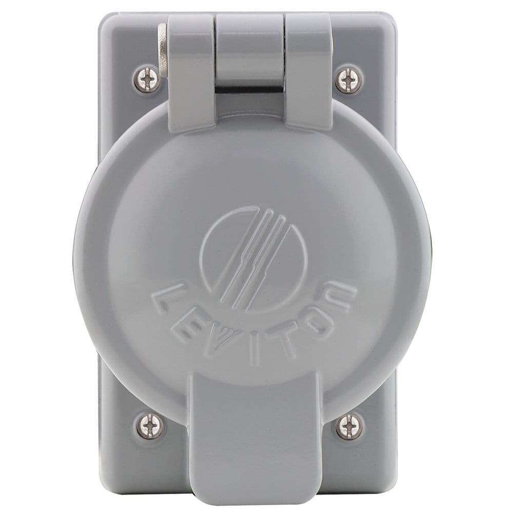 Single Gang 50A Receptacle Cover Plate Aluminum with Lift Cover for Wet Location