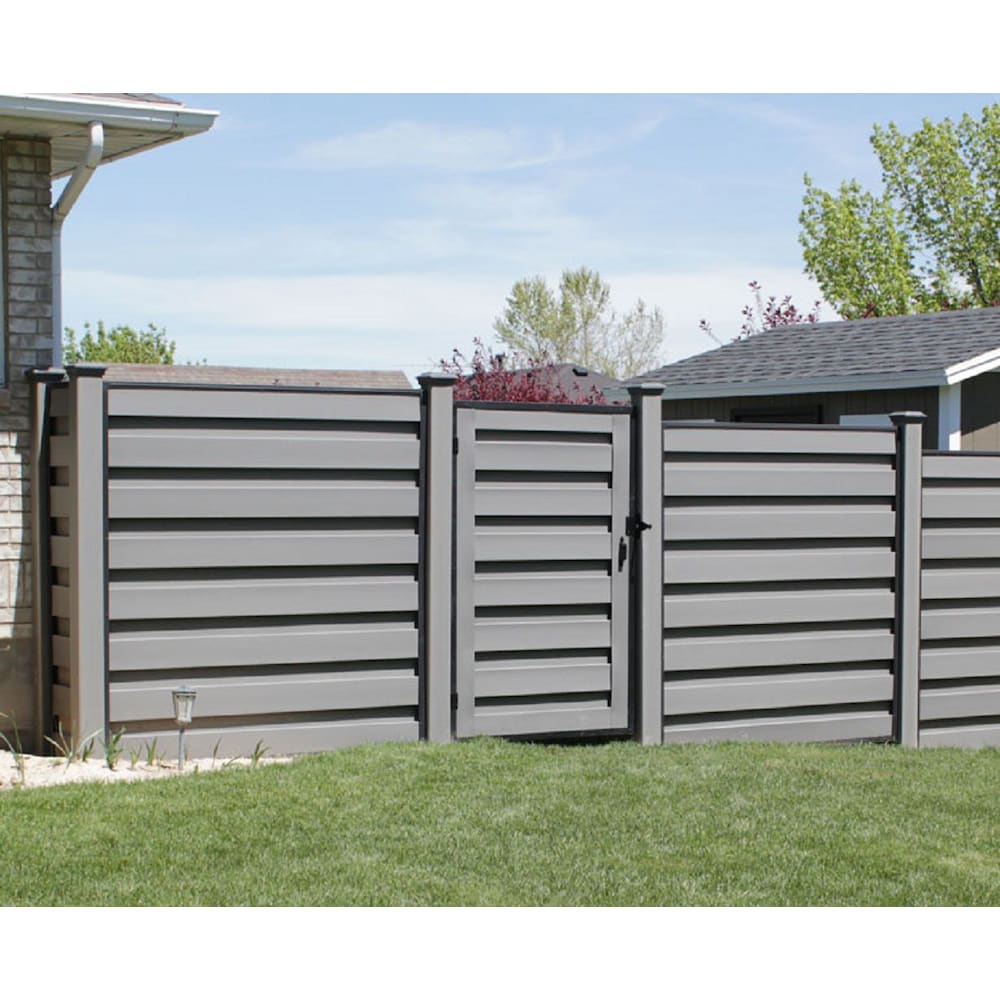 Ensemble de 5 panneaux de clôture Trex Horizons Winchester Grey de 6 pi x 8 pi