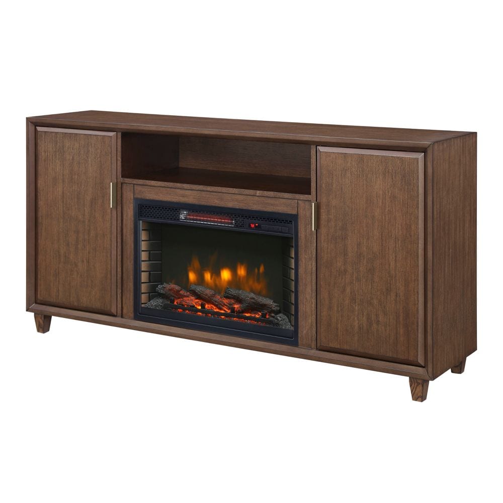 Wedgeport 64-inch Infrared Media Electric Fireplace in Cherry Finish
