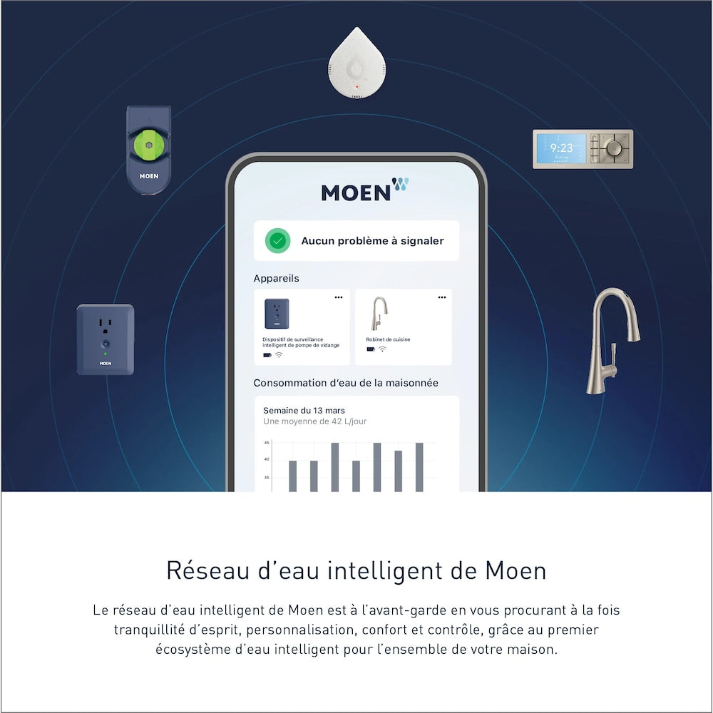 Robinet de cuisine à tirette à commande vocale sans contact intelligent Belfield en chrome