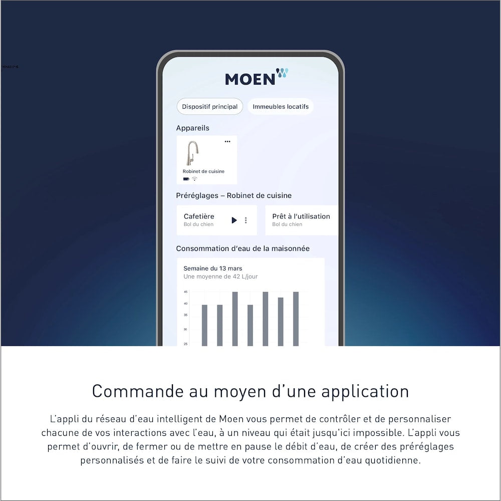 Robinet de cuisine à tirette à commande vocale sans contact intelligent Belfield en chrome