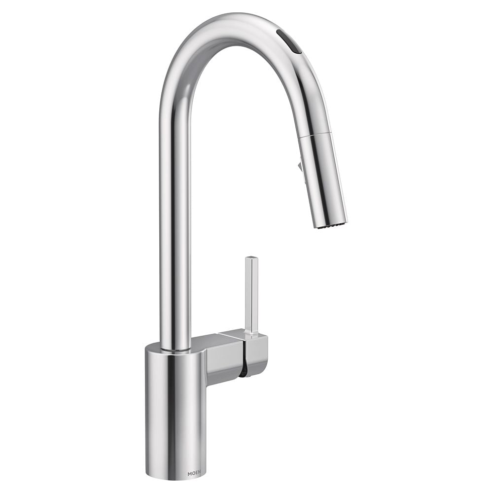 Robinet de cuisine à tirette à commande vocale sans contact intelligent Align en chrome