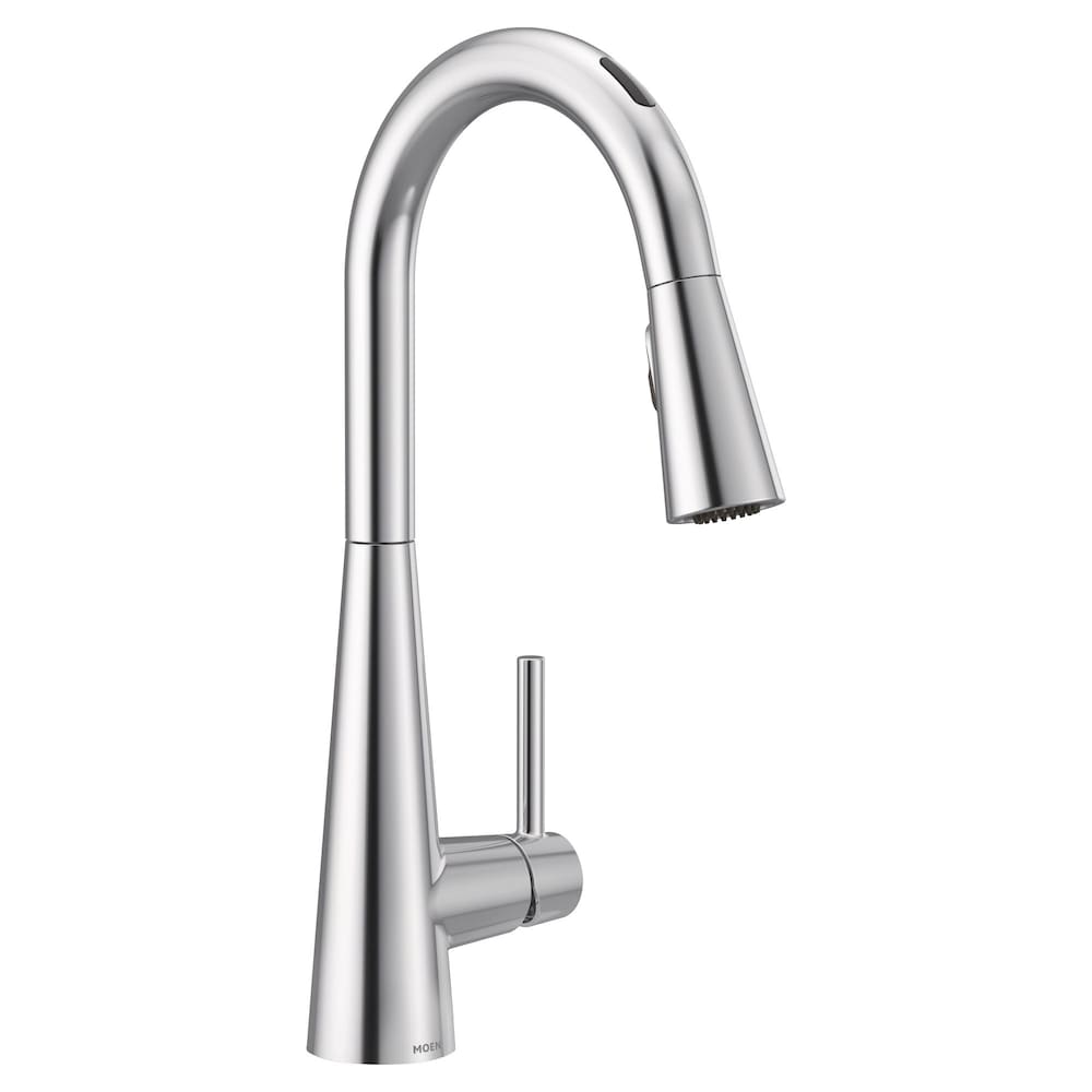 Robinet de cuisine à tirette à commande vocale sans contact intelligent et élégant en chrome