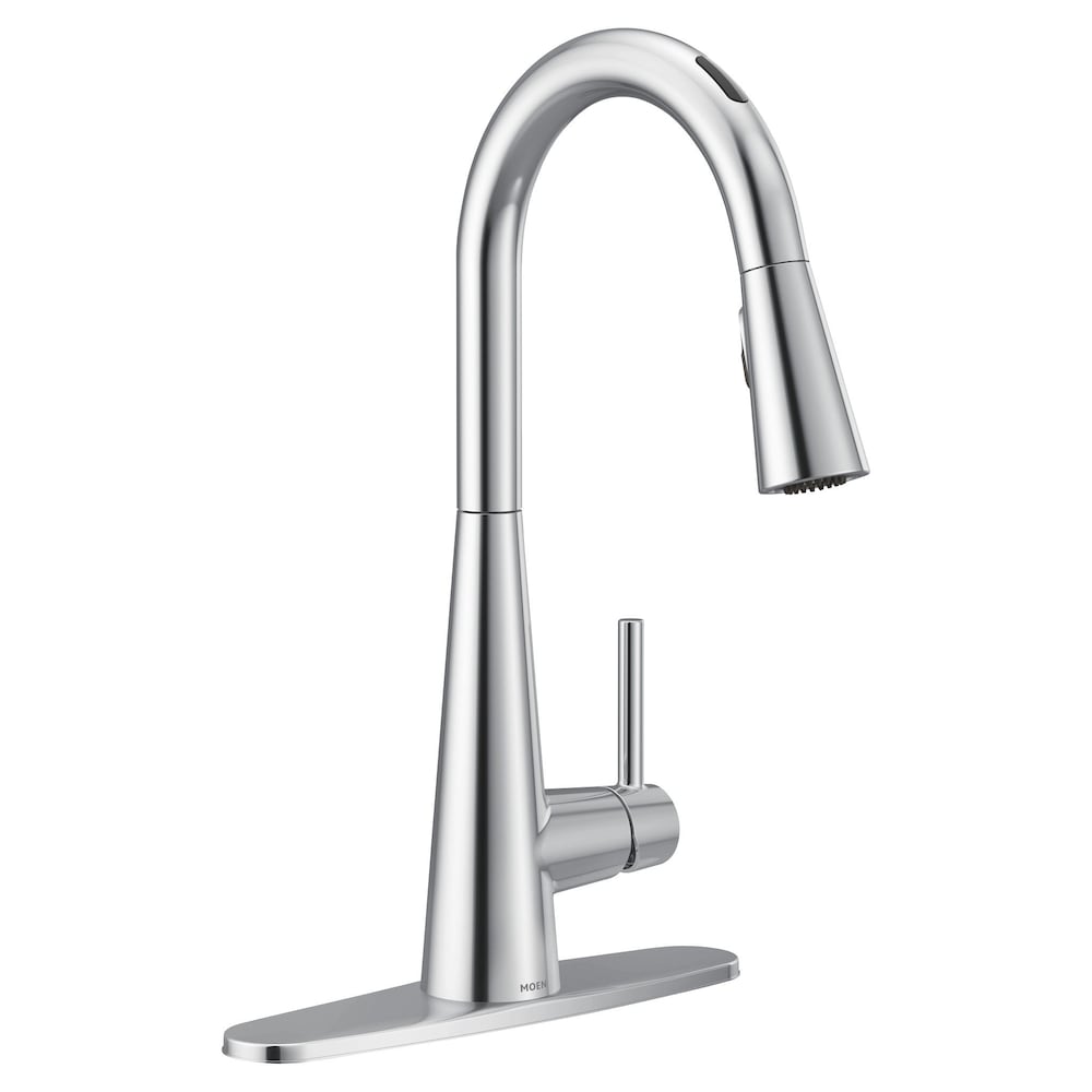 Robinet de cuisine à tirette à commande vocale sans contact intelligent et élégant en chrome