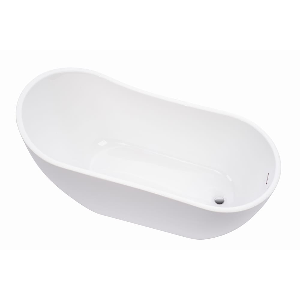 67 inch Freestanding Acrylic Bathtub With Polished Chrome Overflow & Pop-Up Drain VA6904-L
