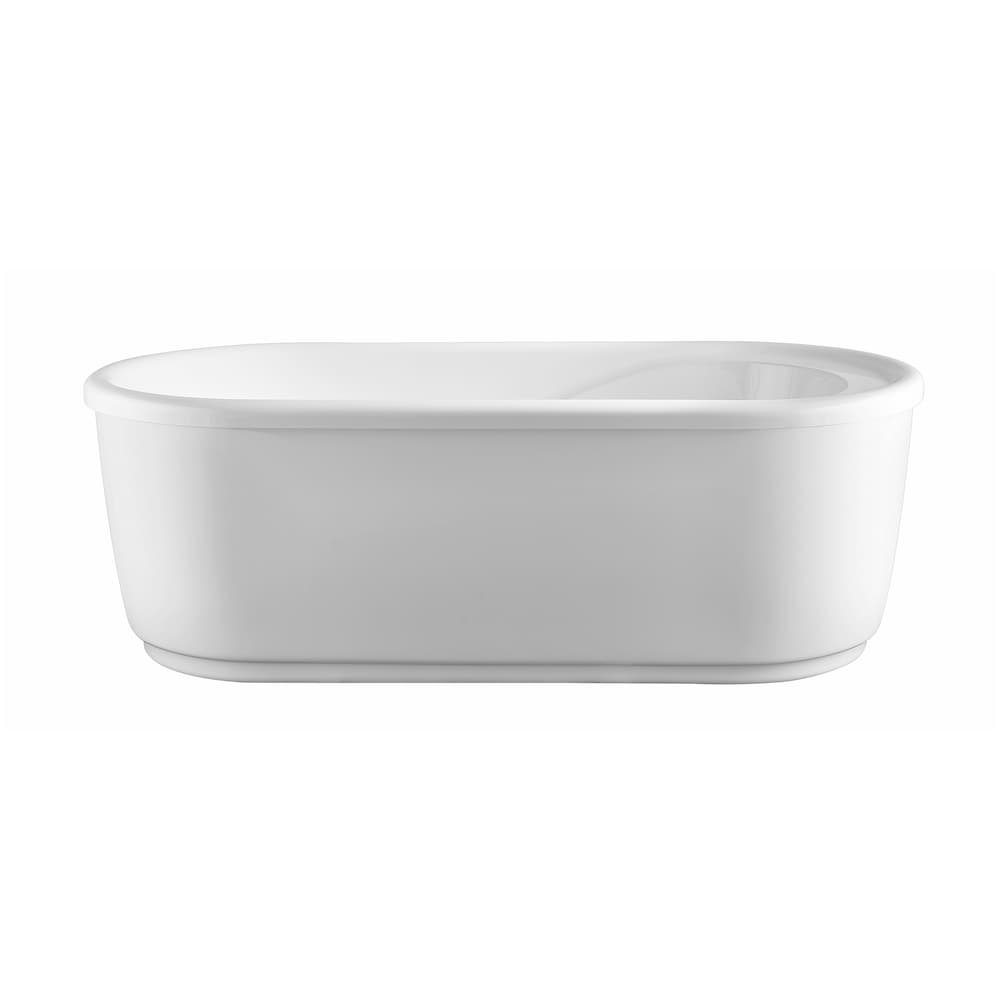Baignoire autoportante en acrylique de 67 pouces avec trop-plein en chrome poli et drain escamotable VA6909-L
