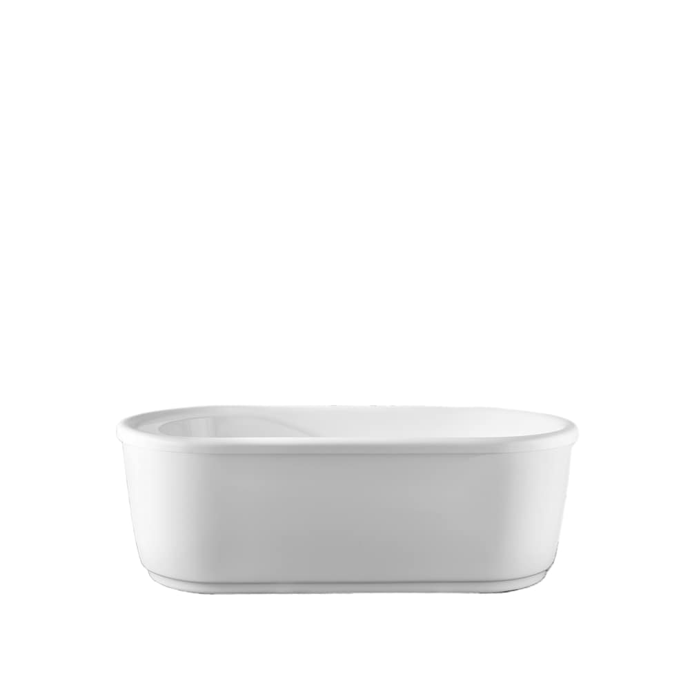 Baignoire autoportante en acrylique de 67 pouces avec trop-plein en chrome poli et drain escamotable VA6909-L