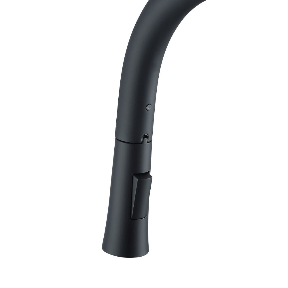 Aria Single-Handle Pull-Down Kitchen Faucet with Dual Spray in Matte Black