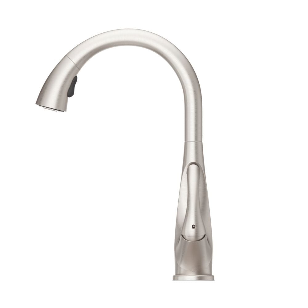 Robinet de cuisine à tirette/à bec rétractable en acier inoxydable Jovi à 1 poignée/robinet d'évier de cuisine/robinet avec distributeur de savon
