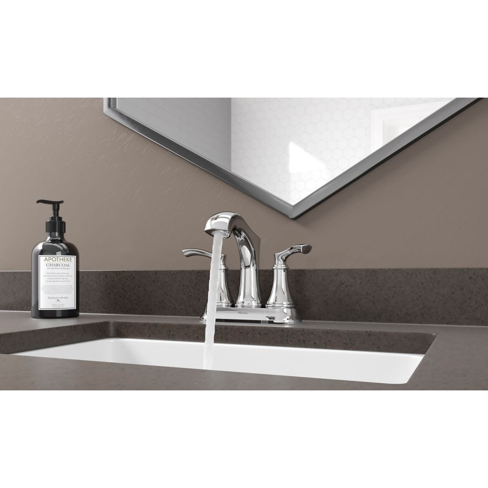 Robinet de lavabo de salle de bain Auden à 2 poignées et 4 pouces en chrome poli