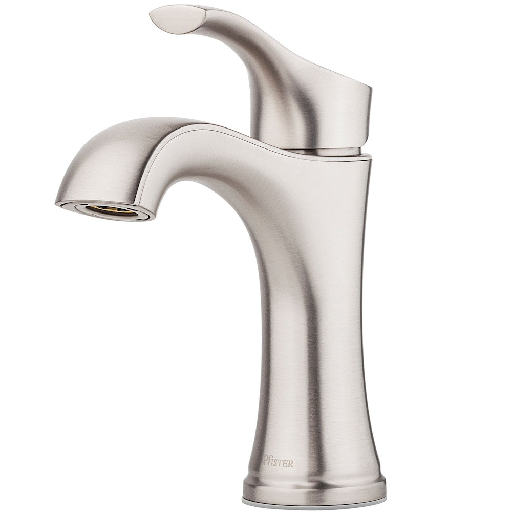 Robinet de lavabo de salle de bain en nickel brossé à poignée unique Auden à 1 ou 3 trous