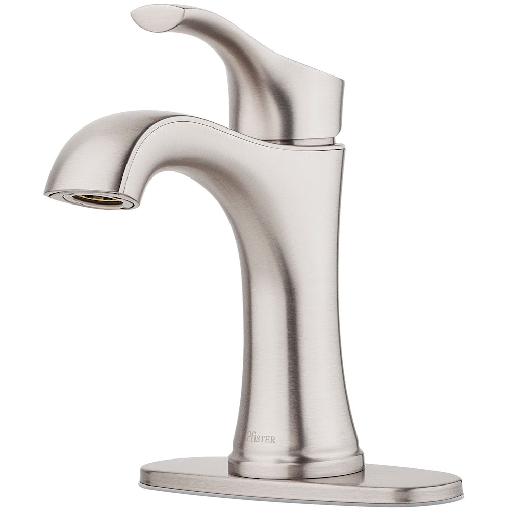 Robinet de lavabo de salle de bain en nickel brossé à poignée unique Auden à 1 ou 3 trous