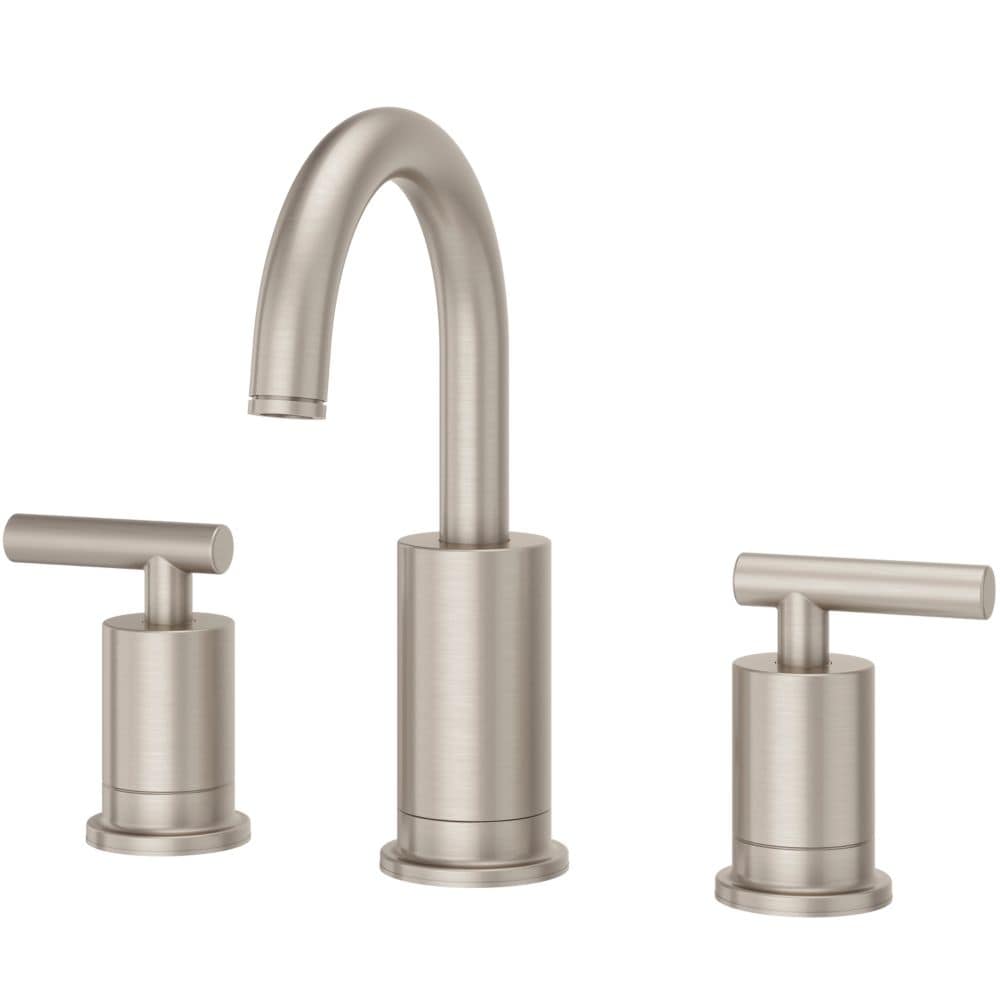 Robinet de lavabo de salle de bain à 2 poignées Contempra de 8 pouces en nickel brossé
