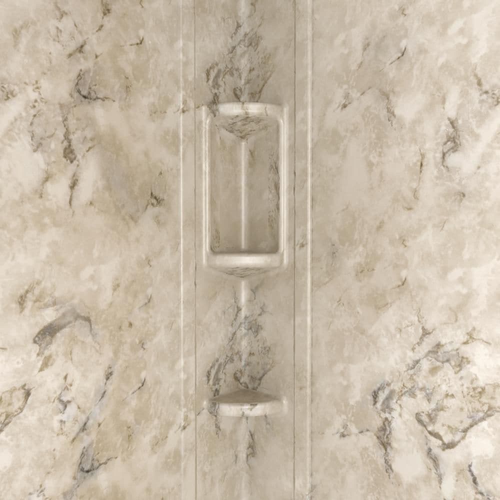 Ovation 32 in. x 60 in. x 59 in. 5-Piece Glue-Up Alcove Bath Wall Set in Celestial Marble