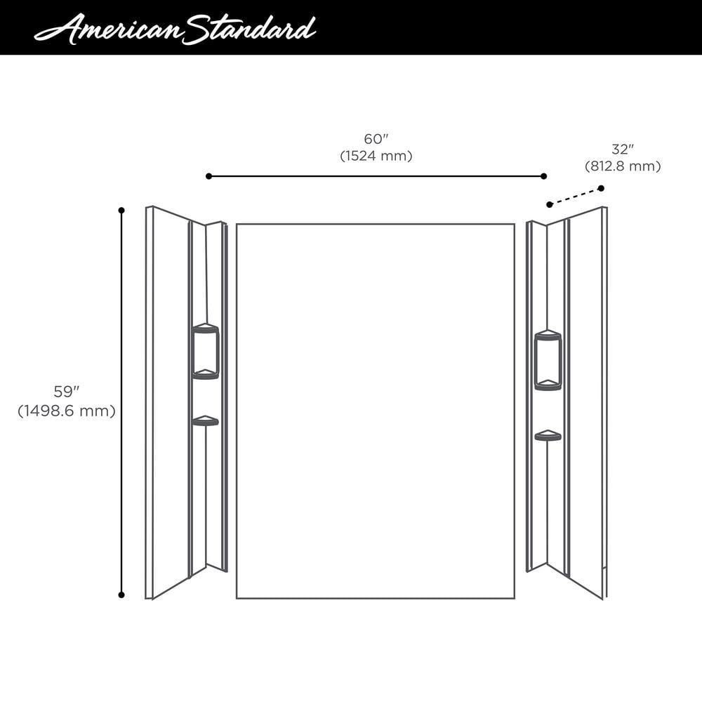 Ovation 32 in. x 60 in. x 59 in. 5-Piece Glue-Up Alcove Bath Wall Set in Celestial Marble
