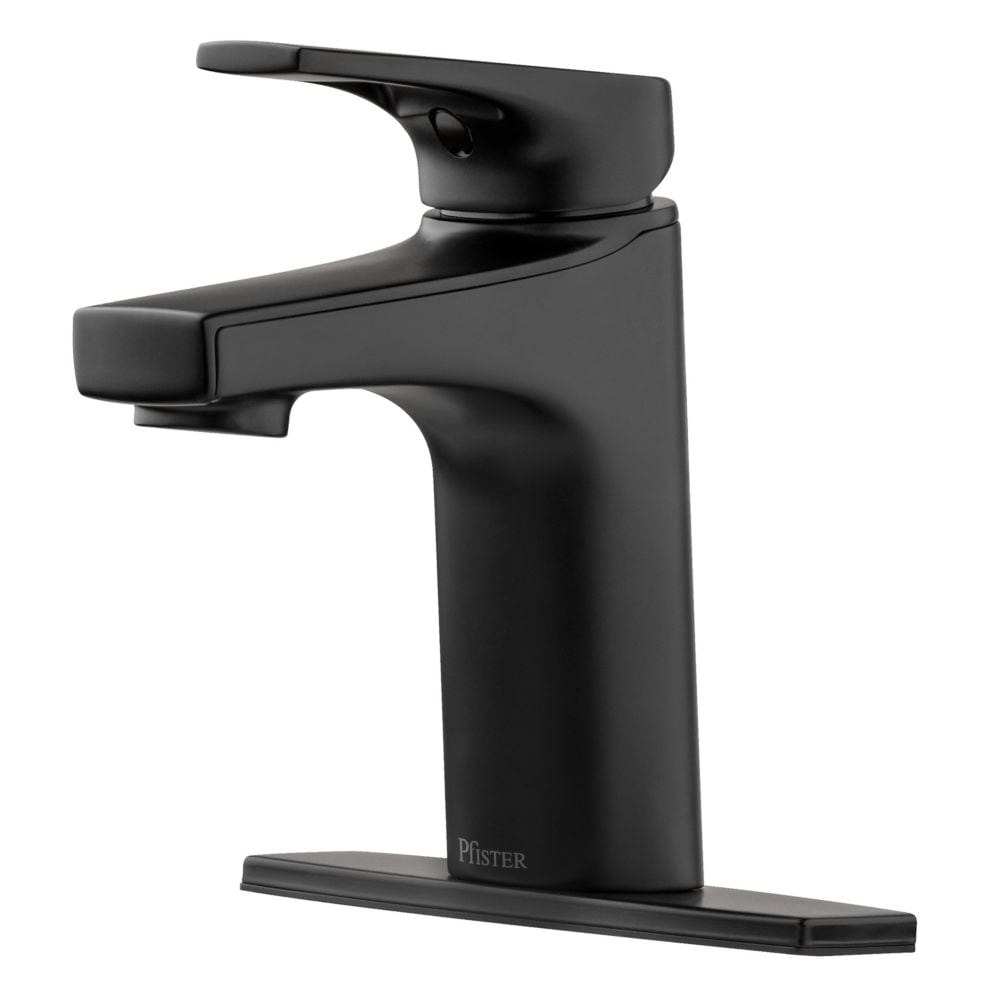 Robinet de lavabo de salle de bain Ferris à poignée unique, 1 ou 3 trous, noir mat