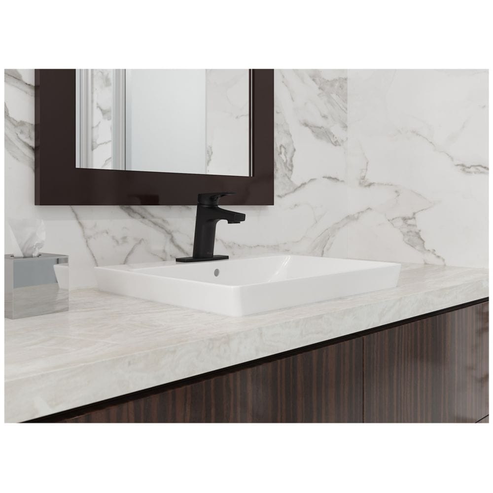 Robinet de lavabo de salle de bain Ferris à poignée unique, 1 ou 3 trous, noir mat