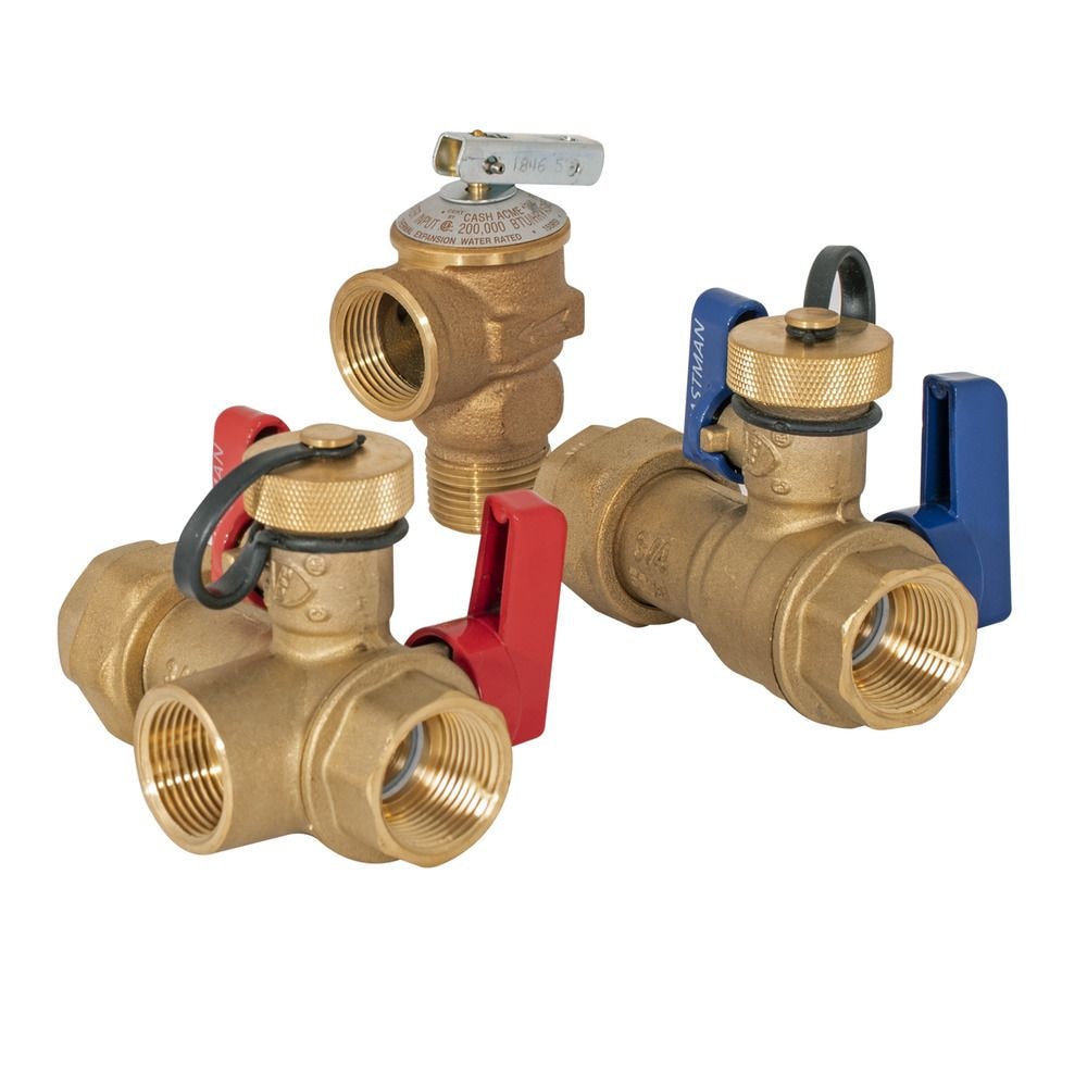 Vanne de service pour chauffe-eau sans réservoir, 3/4 po FNPT Union x 3/4 po NPT