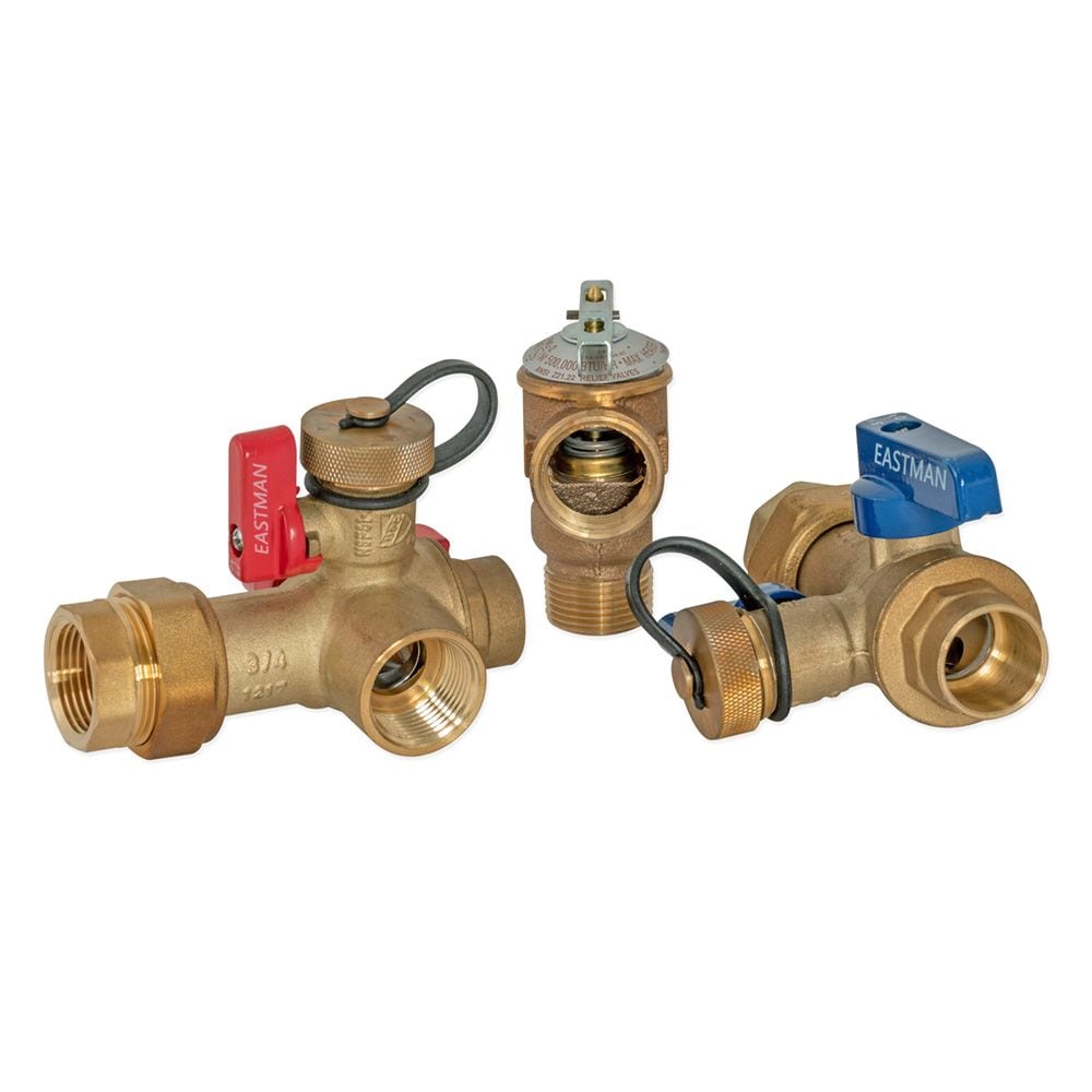 Vanne de service pour chauffe-eau sans réservoir, 3/4 po FNPT Union x 3/4 po NPT