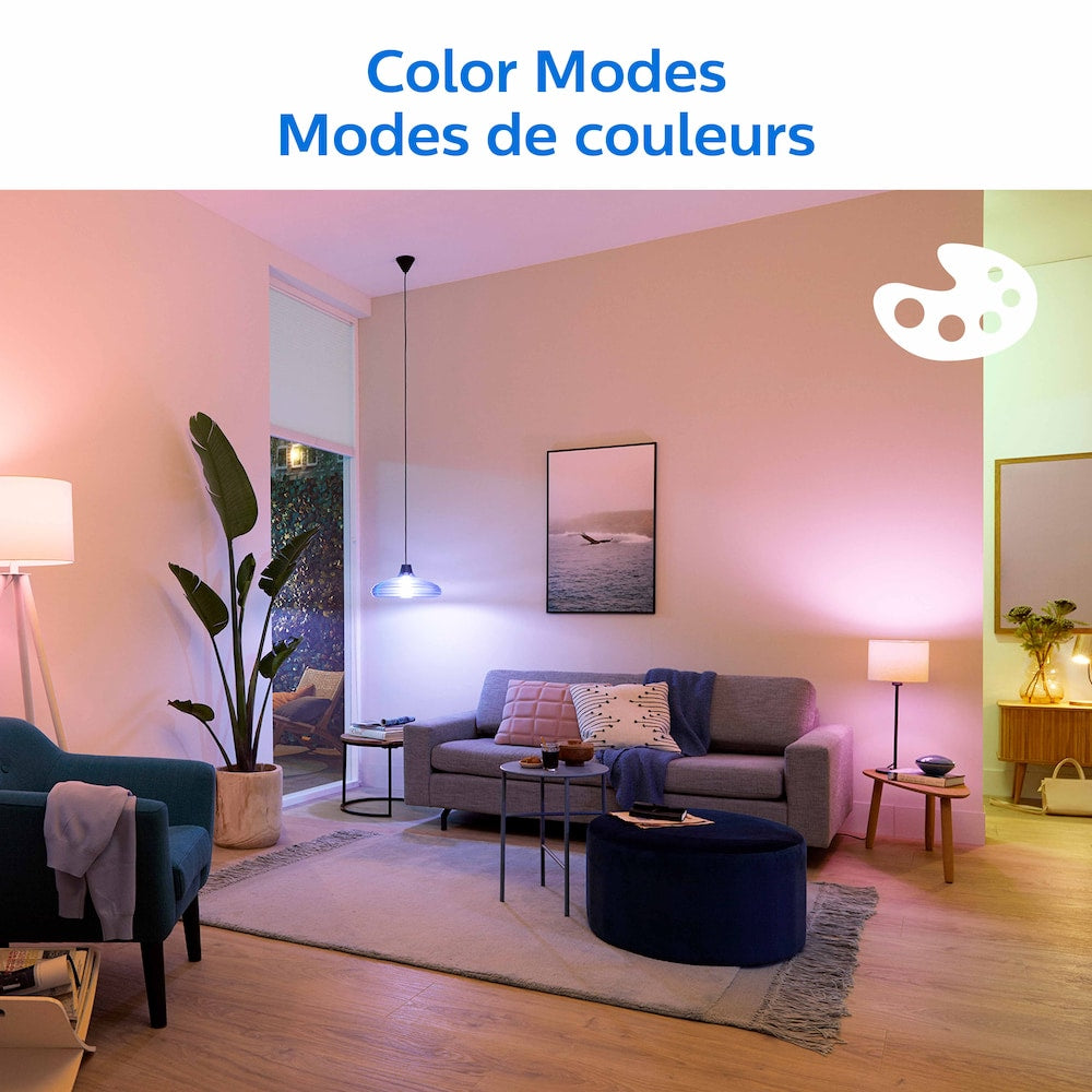 Ampoule LED intelligente A21 E26 100 W en forme de A, intensité variable, couleur et blanc réglable (2 200-6 500 K)