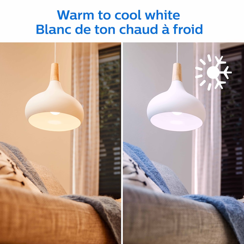 Ampoule LED intelligente A21 E26 100 W en forme de A, intensité variable, couleur et blanc réglable (2 200-6 500 K)