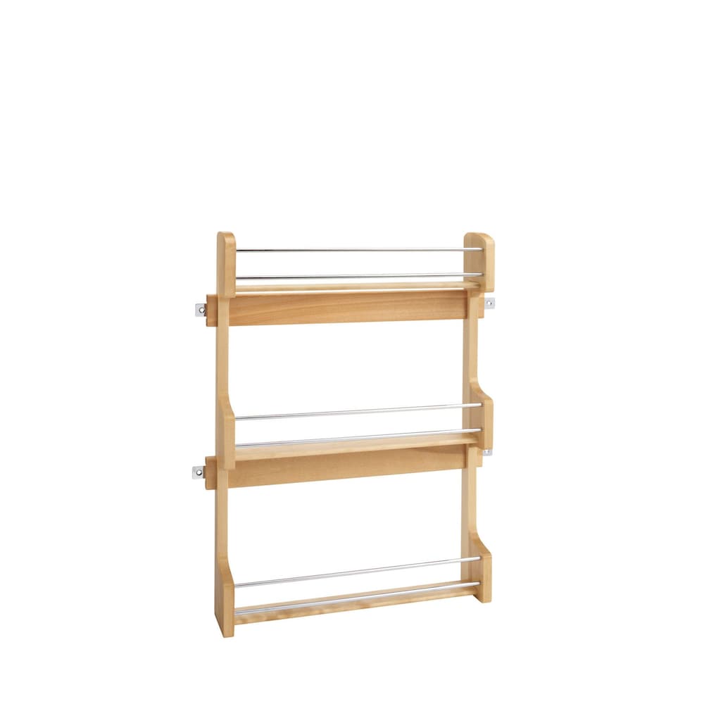 16 1/2 in (419 mm) Door Mount Wood Three-Shelf Spice Rack - Maple