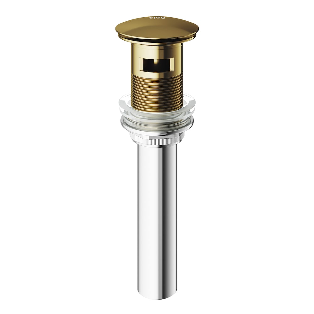 Bathroom Sink Pop-Up Drain with Overflow in Matte Brushed Gold