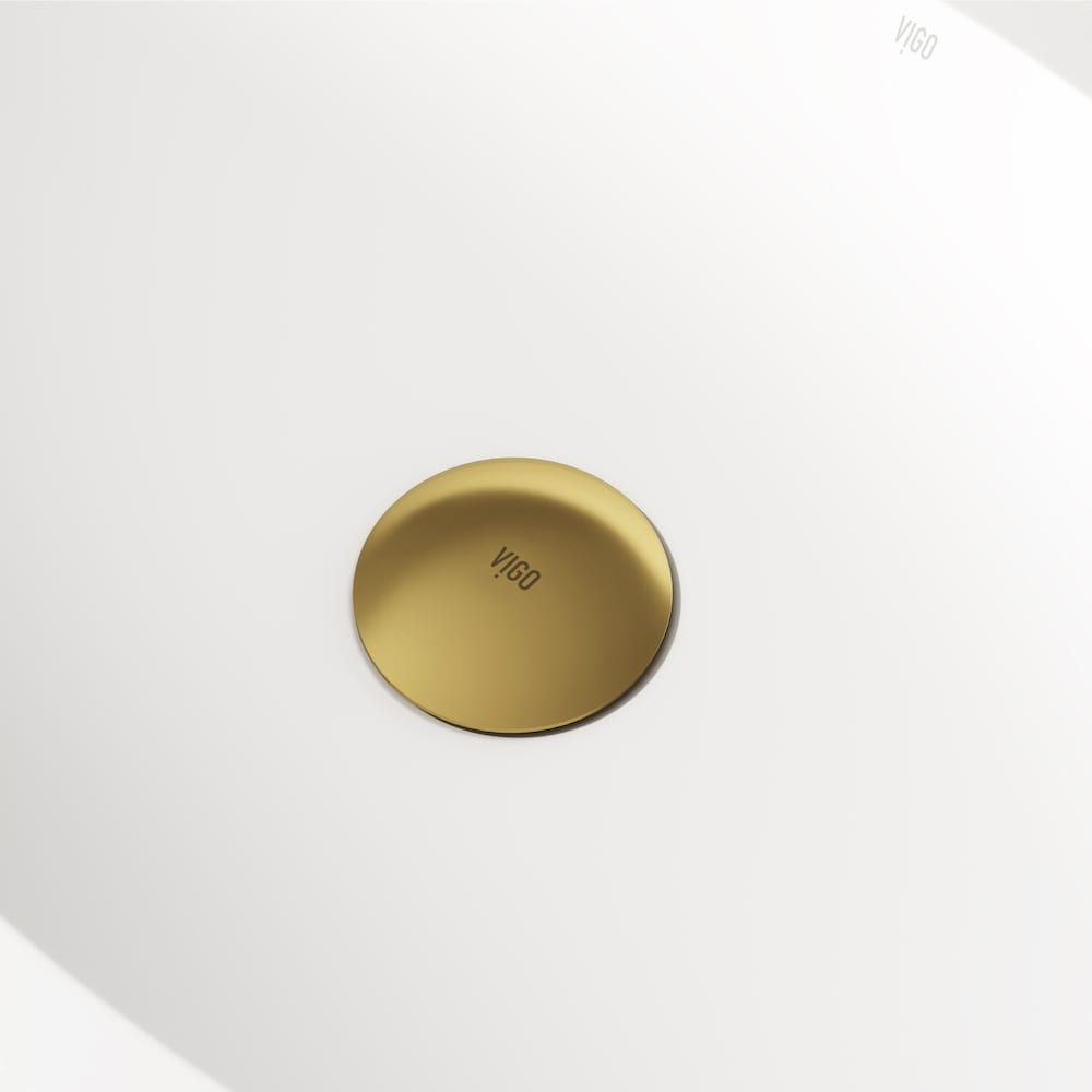 Bathroom Sink Pop-Up Drain with Overflow in Matte Brushed Gold