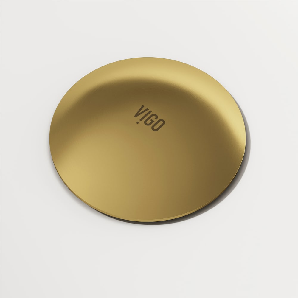 Bathroom Sink Pop-Up Drain with Overflow in Matte Brushed Gold