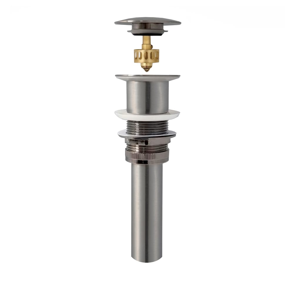 Brushed Nickel Pop-Up Bathroom Sink Drain without Overflow