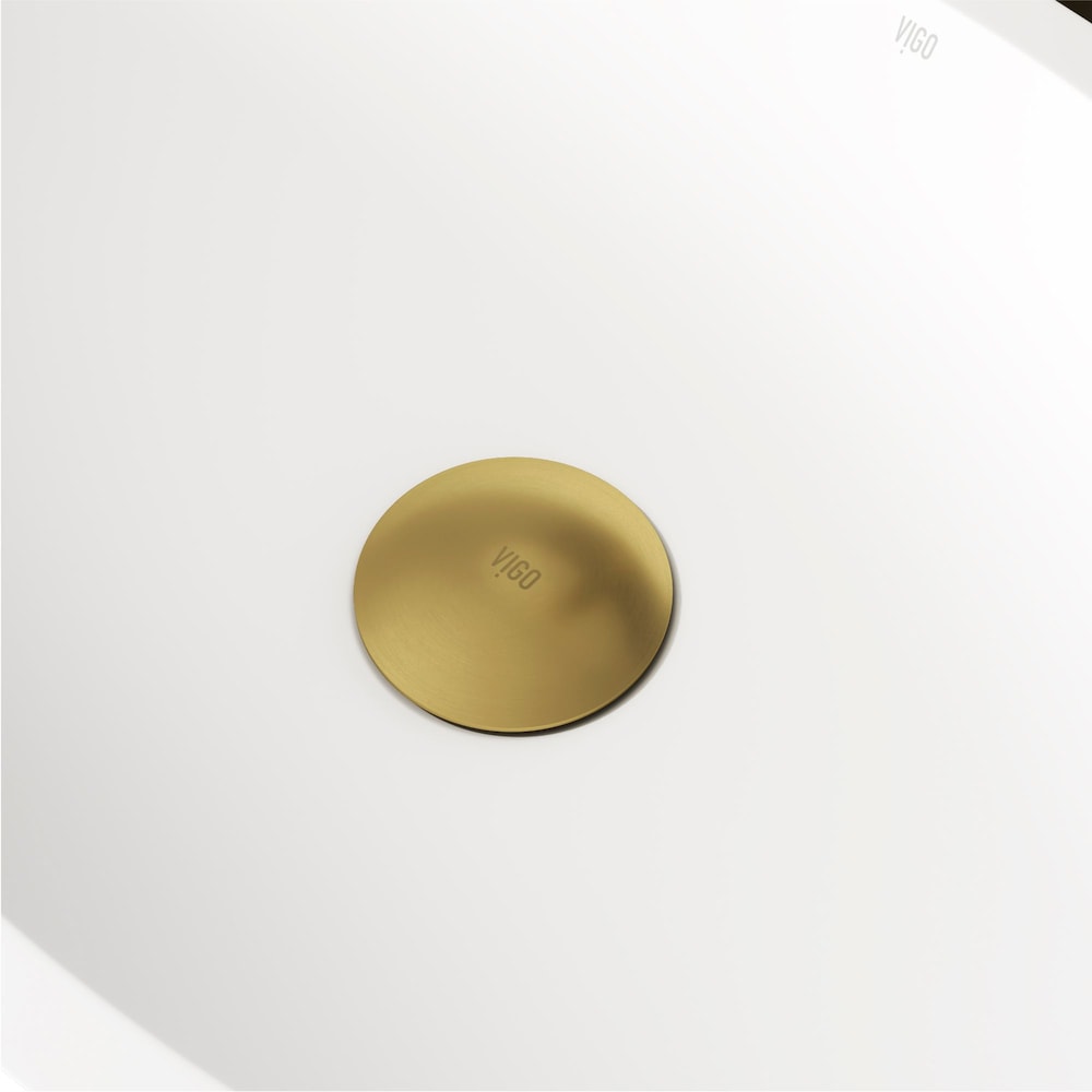 Bonde escamotable pour lavabo de salle de bain et anneau de montage en or mat