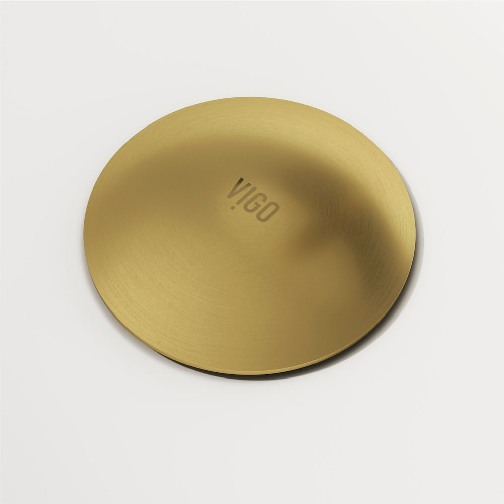 Bonde escamotable pour lavabo de salle de bain et anneau de montage en or mat
