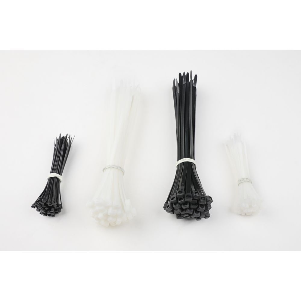Attache de câble 4 pouces/8 pouces - Naturel/Noir (Paquet de 200)