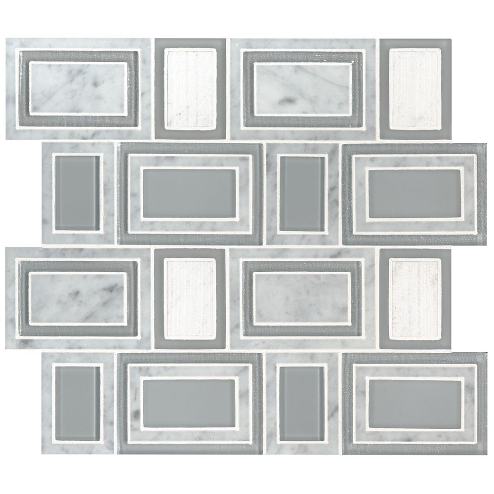 Soho Stax 12-inch x 11.22-inch x 8mm Glass Stone Mesh-Mounted Mosaic Tile (9.4 sq. ft. / case)