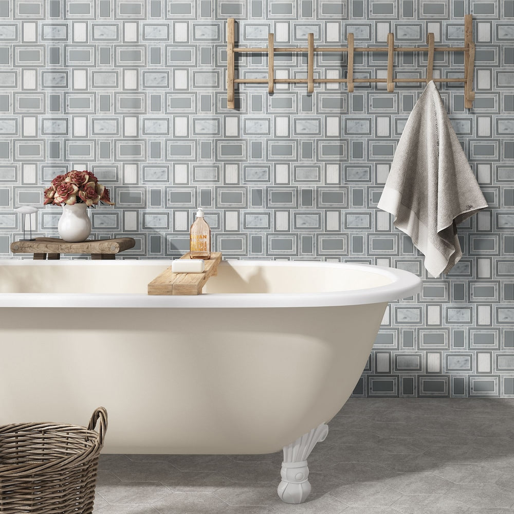 Soho Stax 12-inch x 11.22-inch x 8mm Glass Stone Mesh-Mounted Mosaic Tile (9.4 sq. ft. / case)
