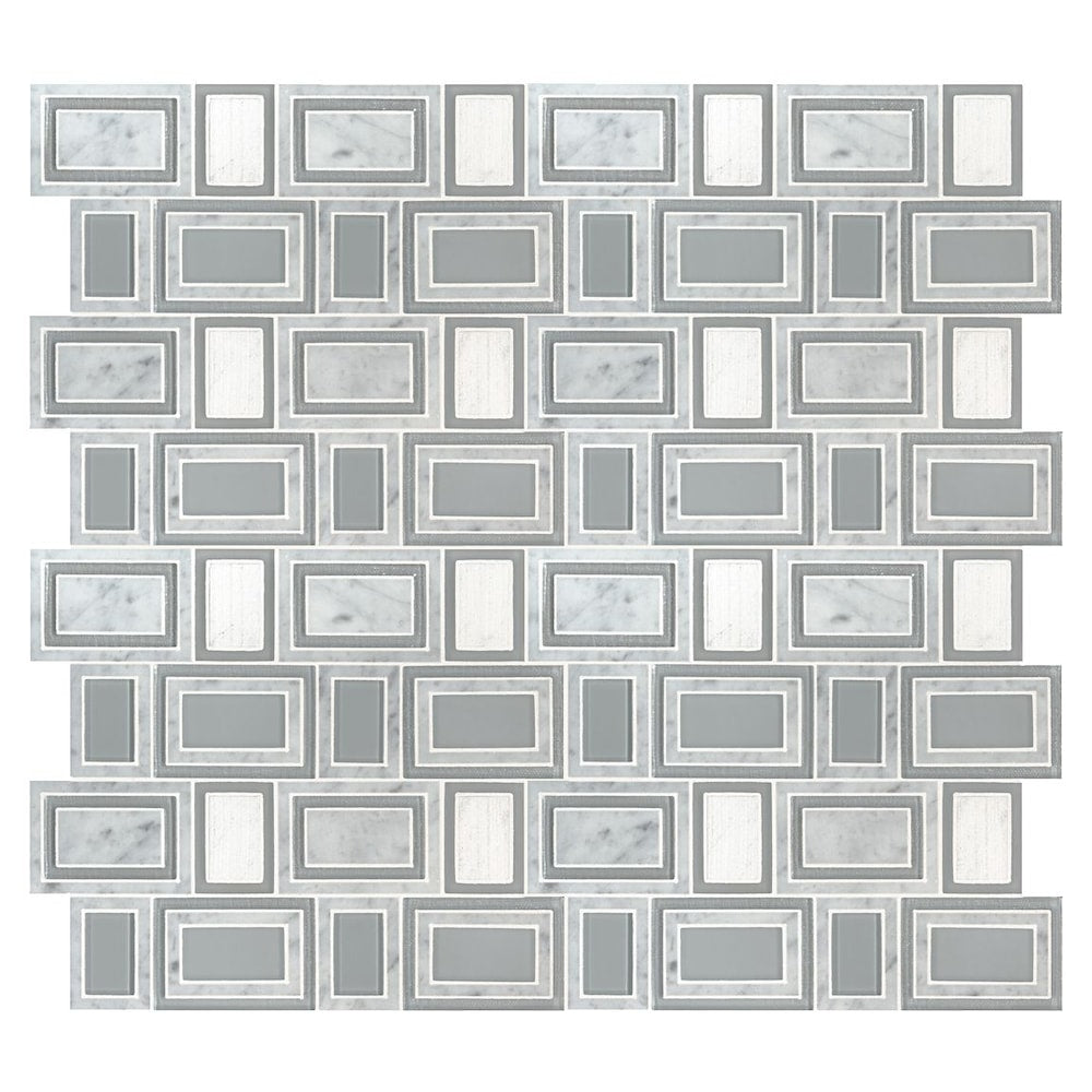 Soho Stax 12-inch x 11.22-inch x 8mm Glass Stone Mesh-Mounted Mosaic Tile (9.4 sq. ft. / case)