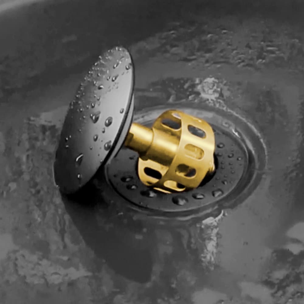 Black Matte Pop-Up Bathroom Sink Drain without Overflow