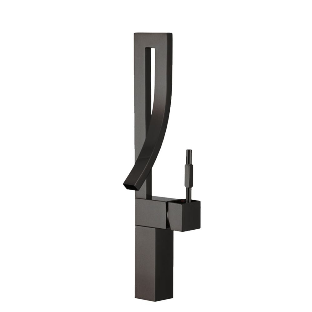 Modern Single Handle Bathroom Faucet in Matte Black