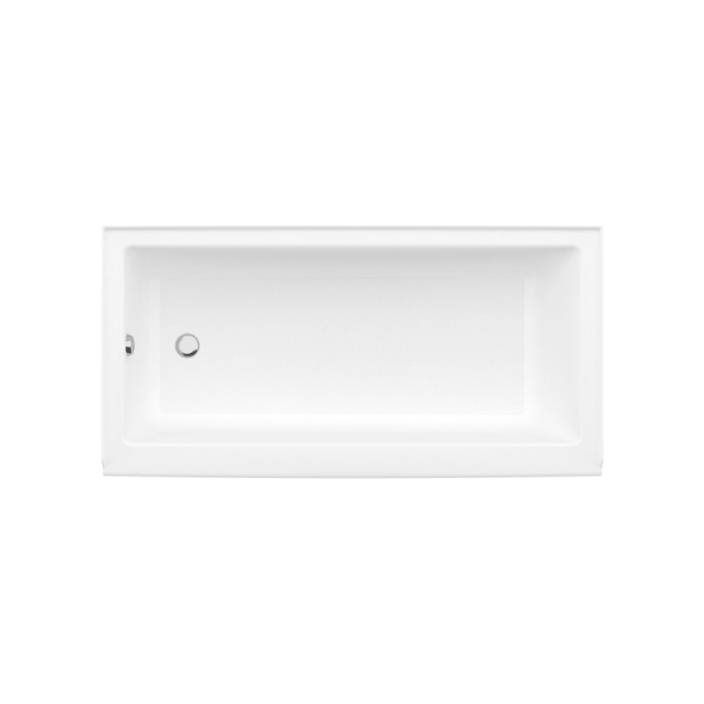 Bosca Access 60-inch L x 30-inch W x 16-inch H Acrylic Alcove Bathtub with Certified Anti-Slip Floor & Above-The-Floor-Rough, Left Drain