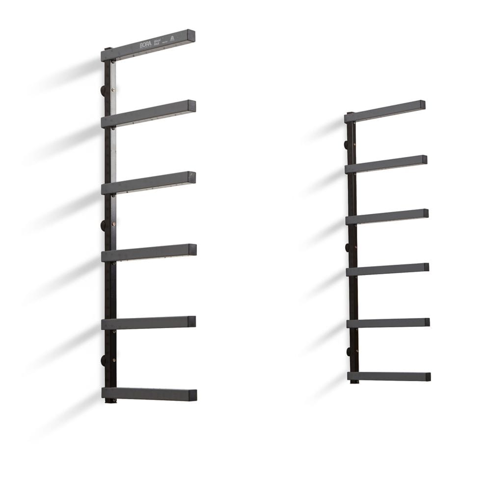 6-Tier Steel Gray/Black Wood Rack Garage Wall Shelf