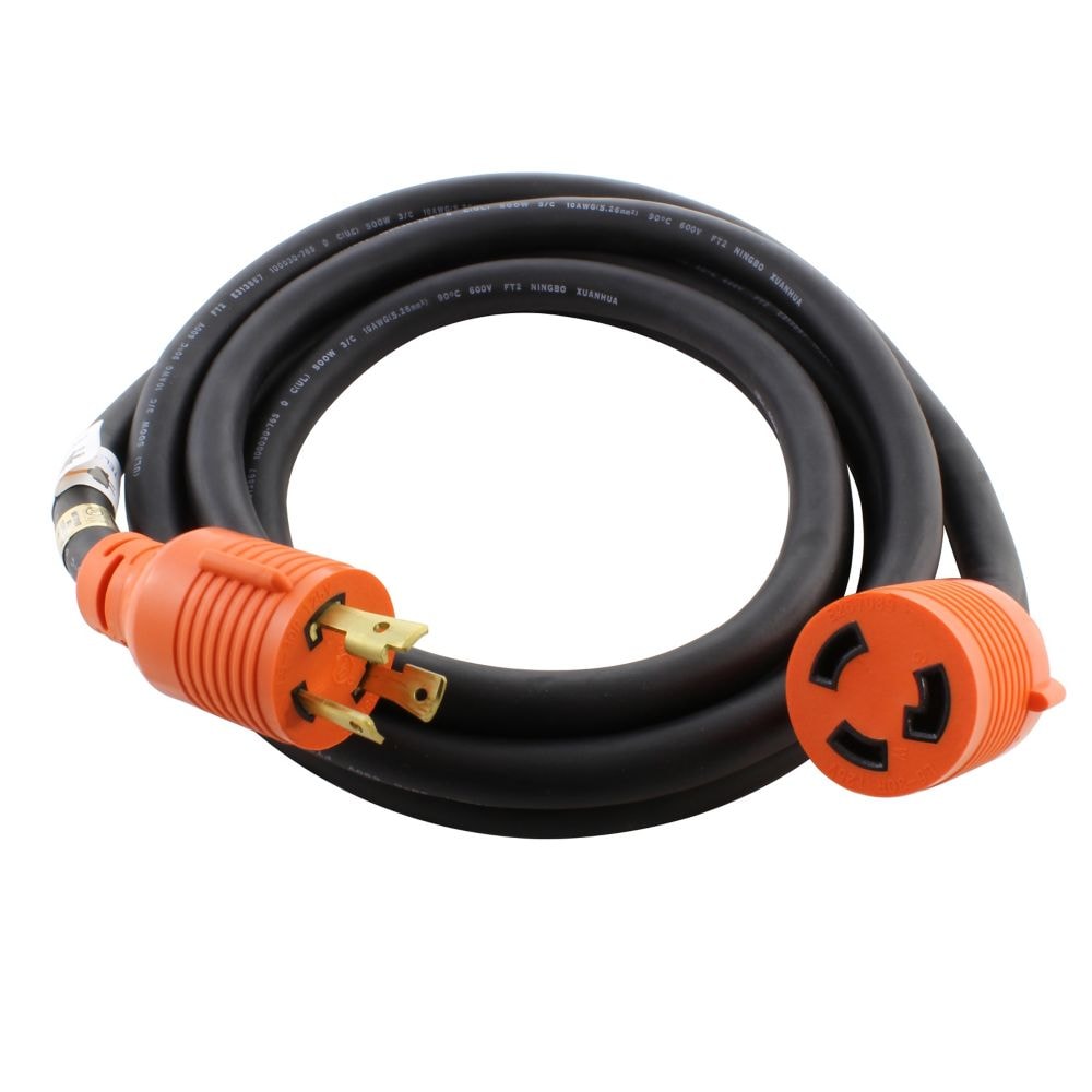 10ft. SOOW 10/3 3-Prong NEMA L5-30 30A 125V Generator Rubber Extension Cord