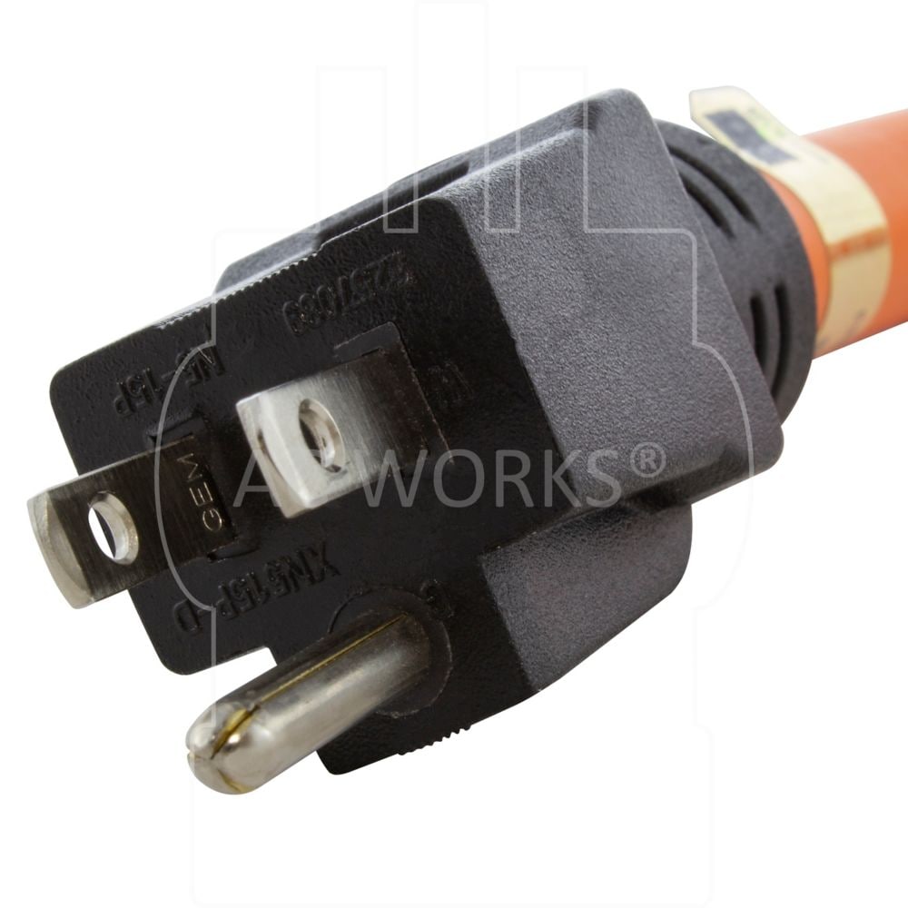 1FT Adapter Cord 15A Household Plug to L5-20R 20A Locking Female Connector