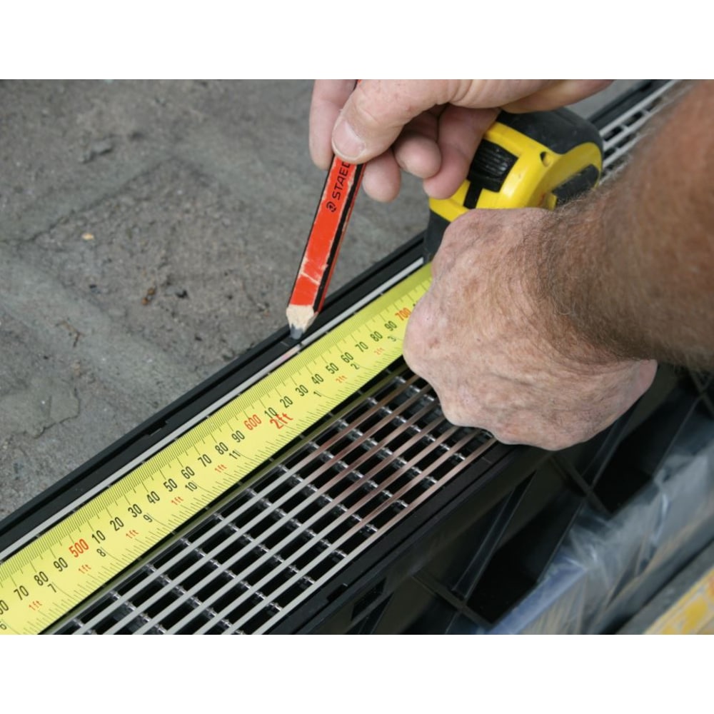 Storm Drain Series Channel Drain Kit with Architectural 316 Stainless Steel Grate (3-Pack)